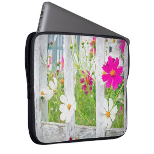 Cosmos Garden with Fence Laptop Sleeve
