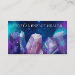 * Cosmos Gemstone Watercolor Gem Universe Crystal Business Card