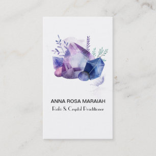* Cosmos Gemstone Watercolor Universe Crystal Gem Business Card