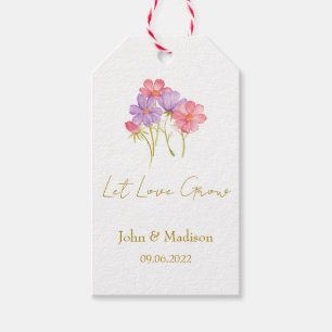 Cosmos Let love grow wedding seed Gift Tags