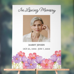 Cosmos Memorial Photo Funeral Acrylic Sign