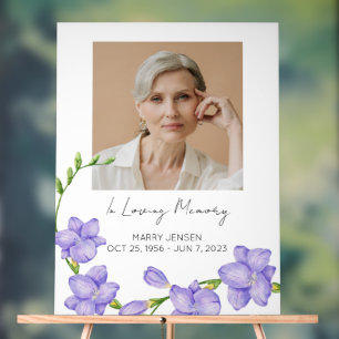 Cosmos Memorial Photo Funeral Acrylic Sign