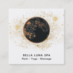 *~* Cosmos Moon Universe Glitter Stars Shaman Square Business Card