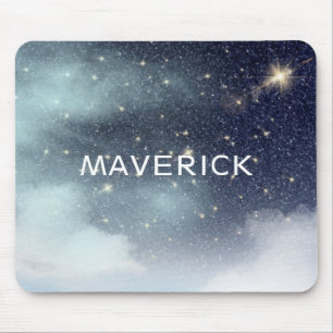Cosmos Night Sky Stars Dark Blue Personalised Mouse Pad