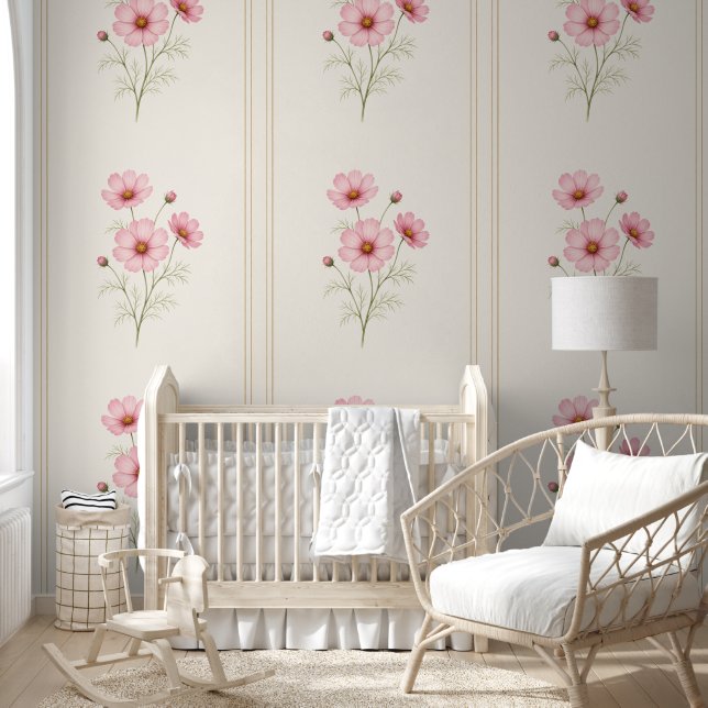 Cosmos October Birth Flower Wallpaper Print (Kids)