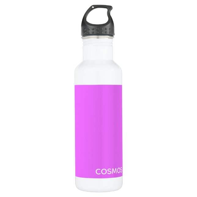 Cosmos purple colour name 710 ml water bottle (Front)