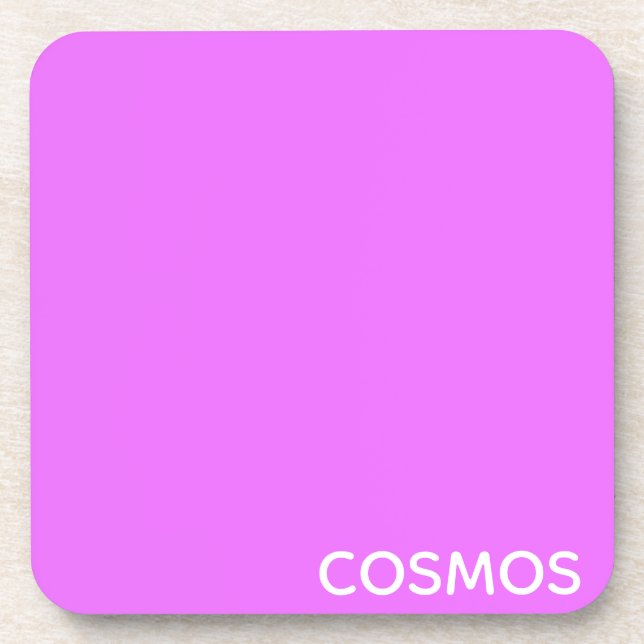 Cosmos purple colour name coaster (Front)