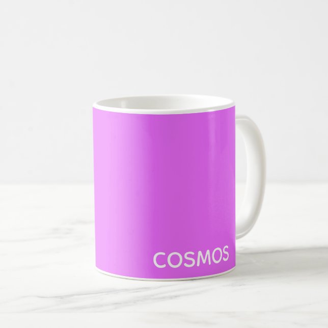 Cosmos purple colour name coffee mug (Front Right)