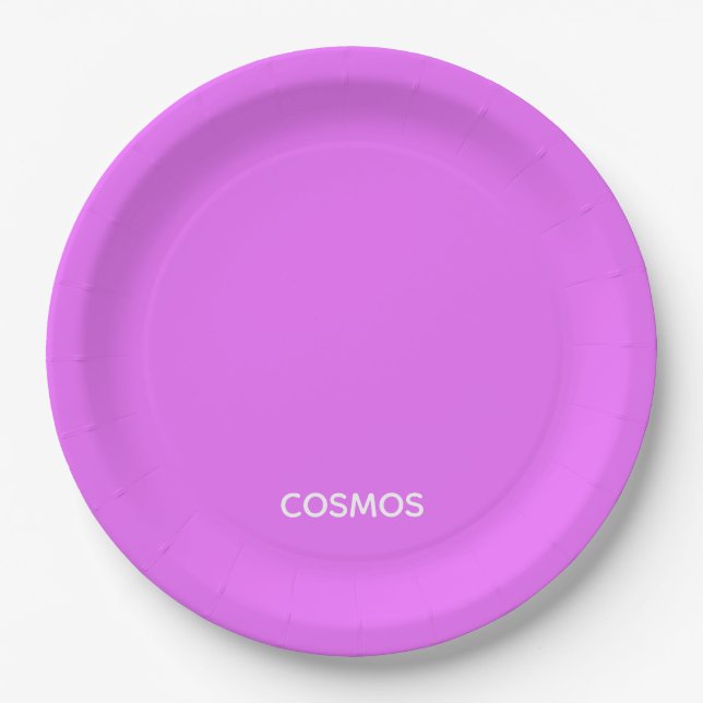 Cosmos purple colour name paper plate (Front)