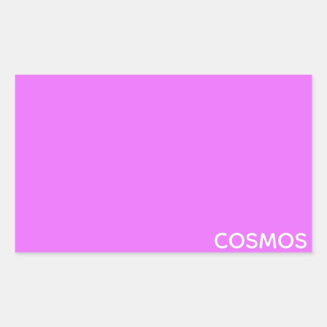 Cosmos purple colour name rectangular sticker (Front)