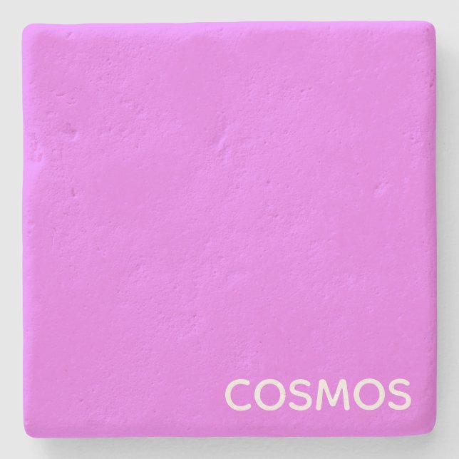 Cosmos purple colour name stone coaster (Front)