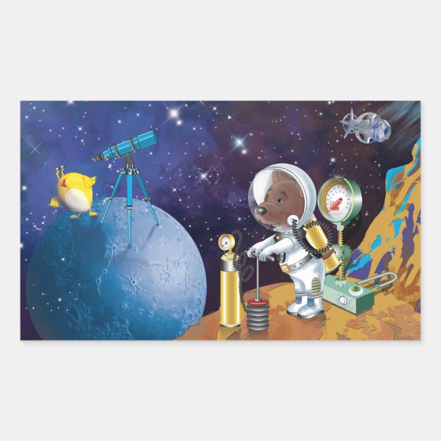 cosmos rectangular sticker (Front)