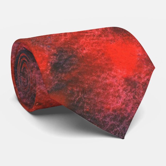 "Cosmos Red" Abstract Design Tie (Rolled)