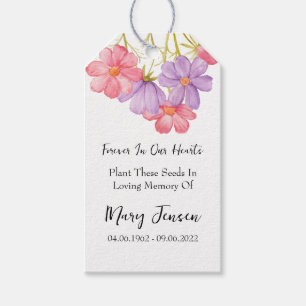 Cosmos Seed Packet Memorial Funeral  Gift Tags