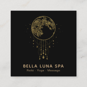 ~ Cosmos Shaman Lunar Gold Moon Square Business Card