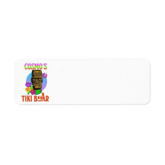 Cosmo's Tiki Bar Return Address Label (Front)
