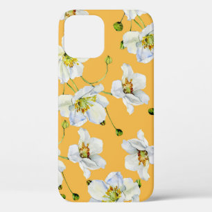 Cosmos, watercolor, seamless, floral pattern. iPhone 12 case