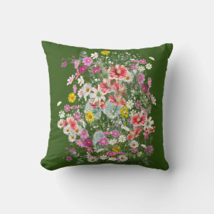 Cosmos Wilderness Wild-Flowers  Cushion