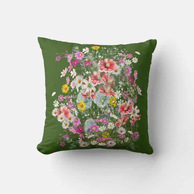 Cosmos Wilderness Wild-Flowers  Cushion (Front)