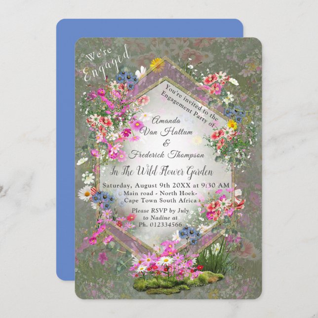 Cosmos Wilderness Wild-Flowers Invitation (Front/Back)