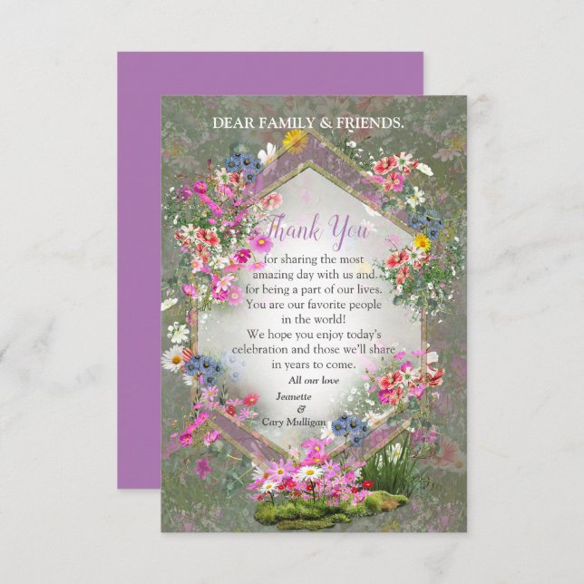 Cosmos Wilderness Wild-Flowers RSVP Card (Front/Back)