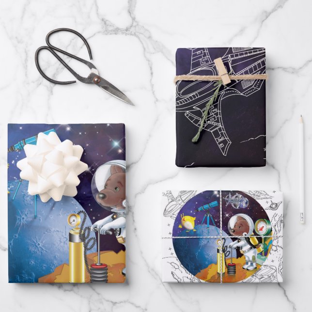 cosmos wrapping paper sheet (Front)