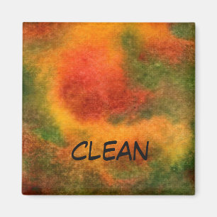 "Cosmos Yellow" Abstract Dishwasher Status Magnet