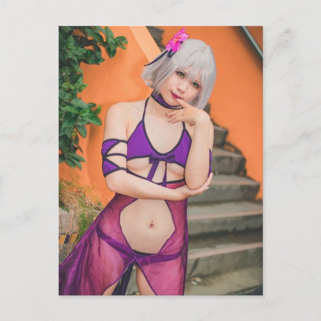 Cosplay Anime Pretty Asian Beauty Photo  Postcard (Front)