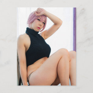 Cosplay Anime Pretty Asian Beauty Photo  Postcard