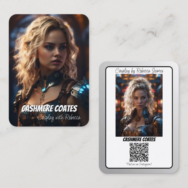 Cosplay Connection Reflection QR Code Coscard Business Card (Front/Back)