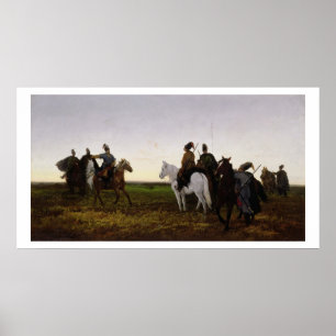 Cossacks on Horseback, 1874 (oil on canvas) Poster