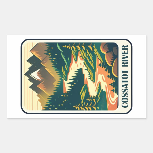 Cossatot River Arkansas Colours Rectangular Sticker (Front)