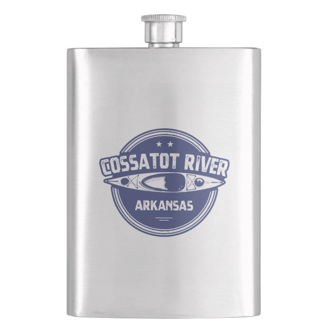 Cossatot River Arkansas Kayaking Hip Flask (Front)