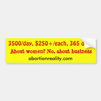 cost of abortion bumper sticker