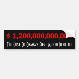Cost Of Obama Bumper Sticker