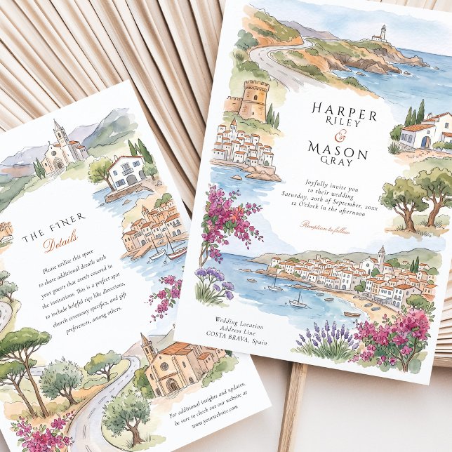 Costa Brava Cadaques Tossa de Mar Wedding Invitation (Creator Uploaded)