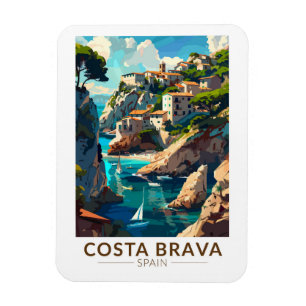Costa Brava Spain Catalonia Travel Art Vintage Magnet