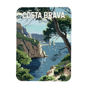 Costa Brava Spain Travel Art Vintage Magnet