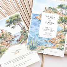 Costa Brava Spain Watercolor Destination Wedding