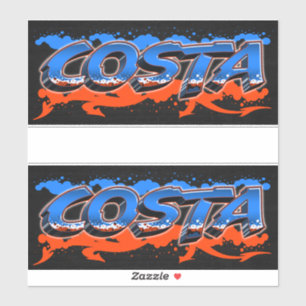Costa First Name Graffiti Sticker