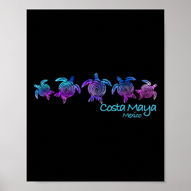 Costa Maya Beach Design _ Tribal Turtle Gift  Poster (Front)