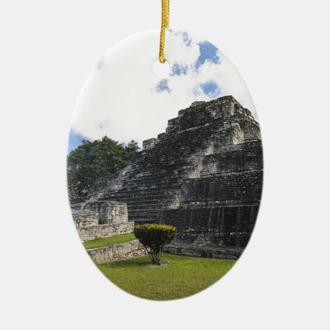 Costa Maya Chacchoben Mayan Ruins Ceramic Tree Decoration (Front)