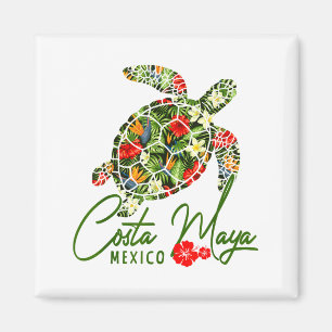 Costa Maya Mexico Sea Turtle Tropical Hibiscus Vac Magnet