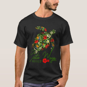 Costa Maya Mexico Sea Turtle Tropical Hibiscus Vac T-Shirt