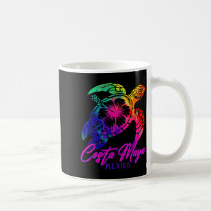 Costa Maya Mexico Tie Dye Sea Turtle Hibiscus Beac Coffee Mug
