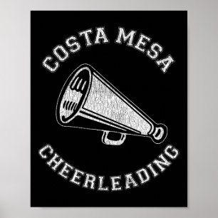 Costa Mesa Cheer Distressed Retro 90's Cheerleader Poster