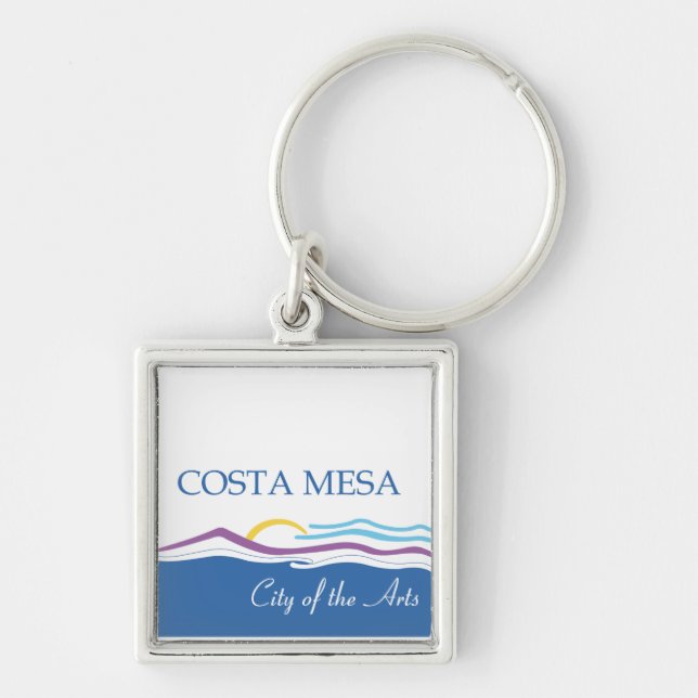 Costa Mesa city flag Key Ring (Front)