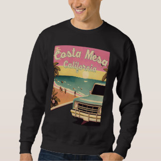 Costa Mesa Retro Beach Vacation Graphics Costa Mes Sweatshirt