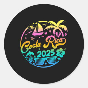 Costa Rica 2025 Family Vacation Beach Matching Gro Classic Round Sticker