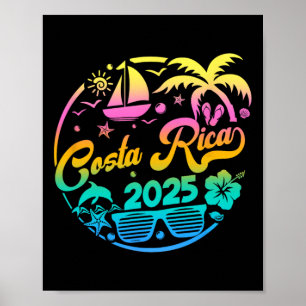 Costa Rica 2025 Family Vacation Beach Matching Gro Poster